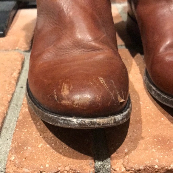 Frye 'Melissa Button' Leather Boots in BROWN (8.5) - Picture 10 of 16